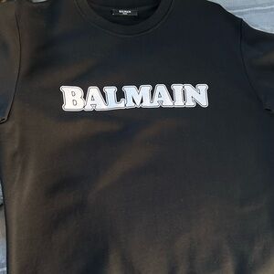 Balmain Logo Cotton Crewneck Sweater